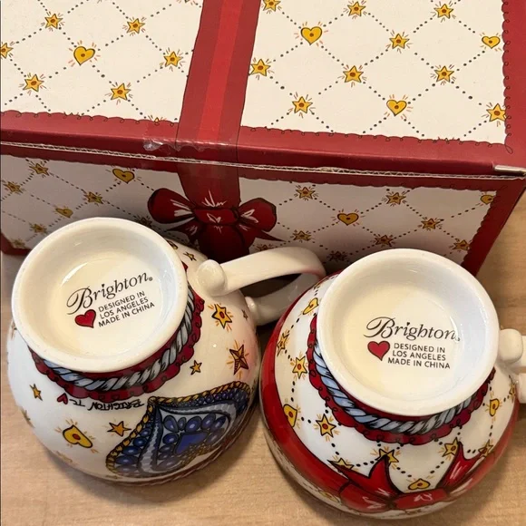 Brighton Love, Heart, and Bow Tea Cup - Red, Blue, Blue NIB - Picture 3 of 3